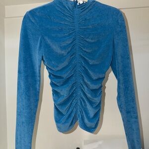 A.L.C. Blue Velvet Ruched top